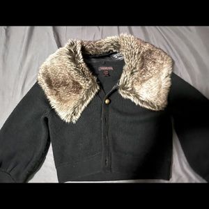 Hersey Johnson faux fur cropped cardigan